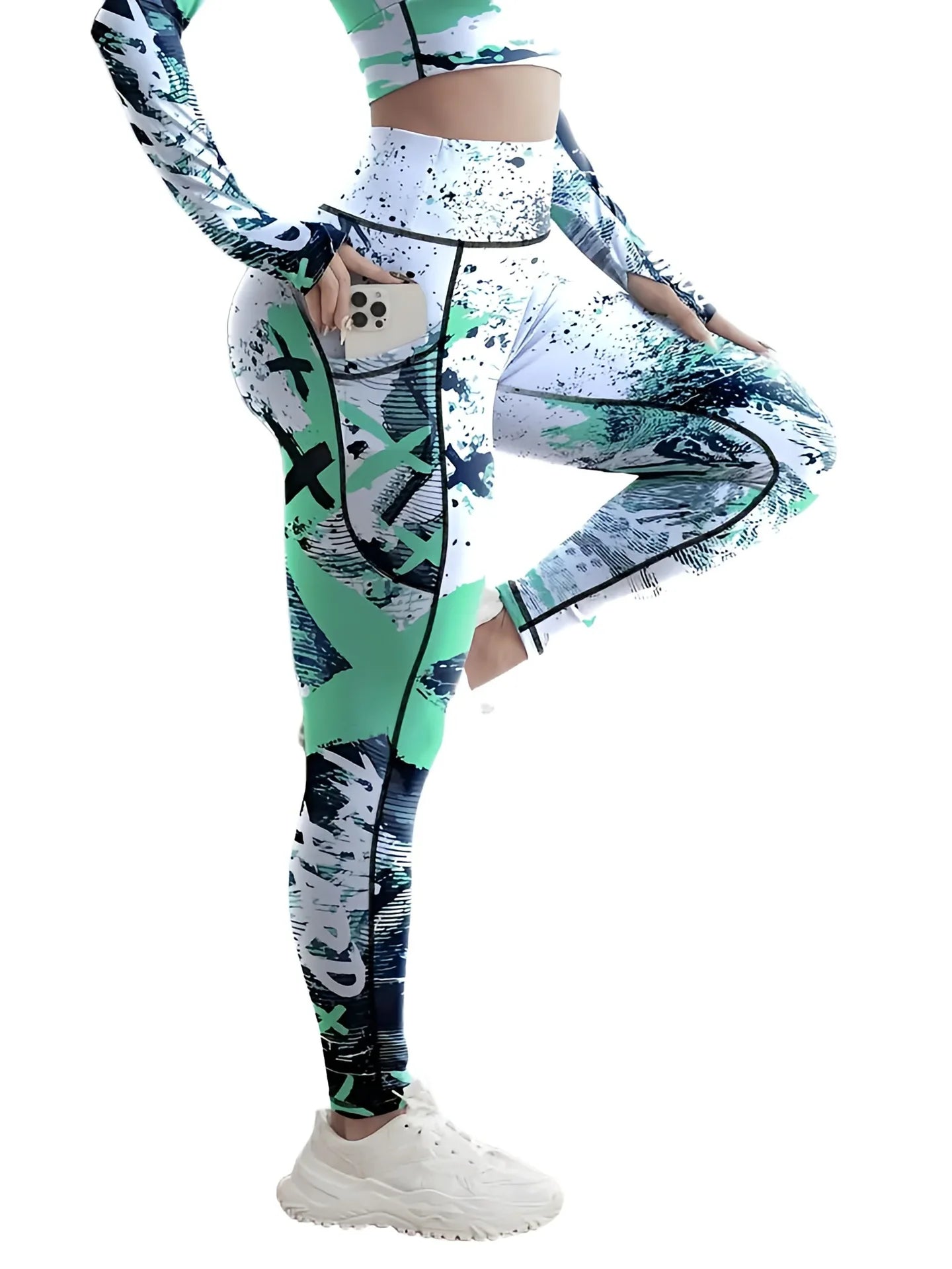 Second Skin Leggings - Patchwork Print
