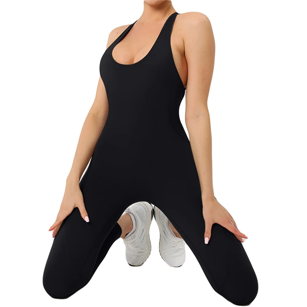 Women’s Yoga Jumpsuit | Push-Up Gym Pilates Workout Outfit