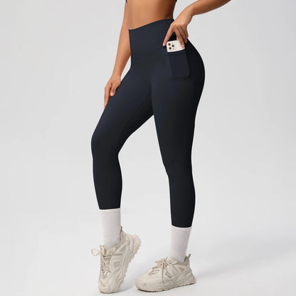Second Skin Leggings - Pocket High Waist Blue