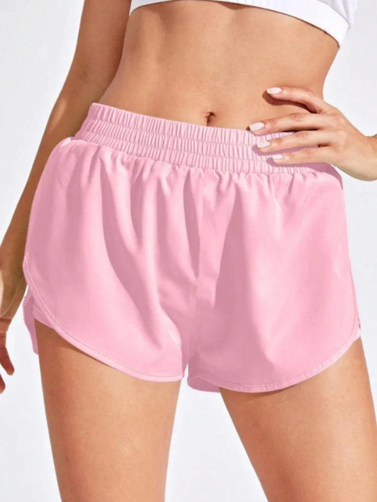 Women Running Yoga Shorts High Waist Gym Workout Fitness Shorts