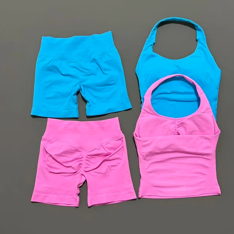 Curve & Flow Set - Seamless Halter Neck