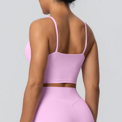 Women Backless Sports Bra Naked Feel Yoga Gym Workout Padded Top