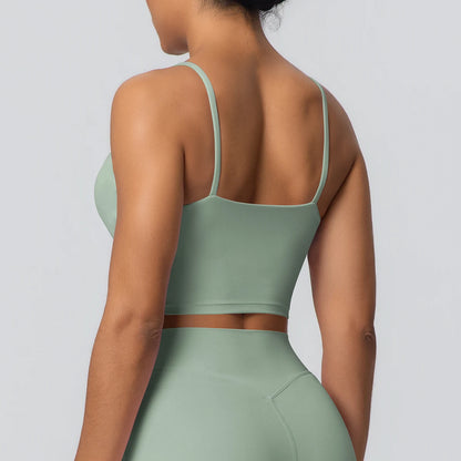 Women Backless Sports Bra Naked Feel Yoga Gym Workout Padded Top
