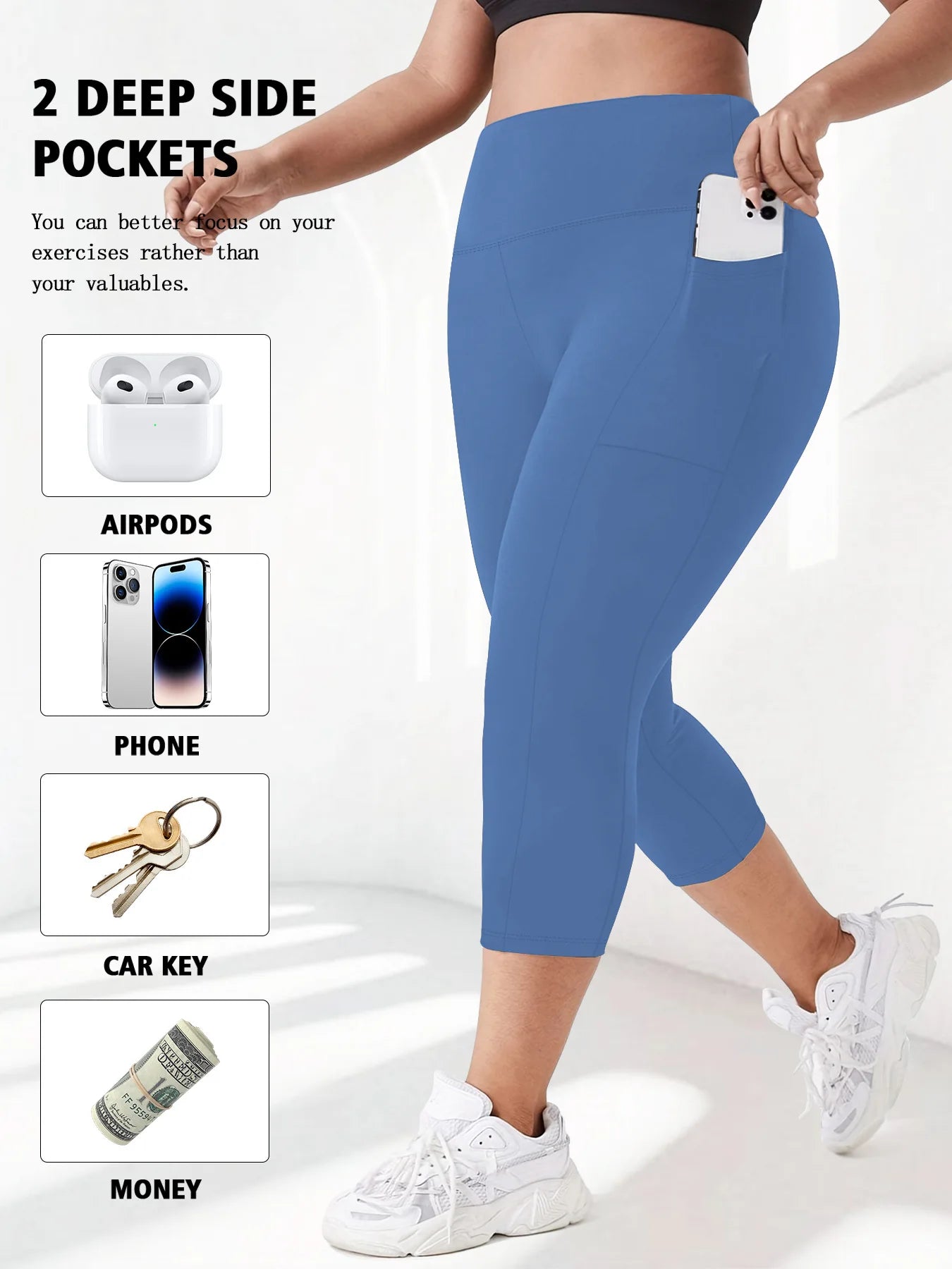 Sculpt & Flow Leggings - Plus Size Capri Black