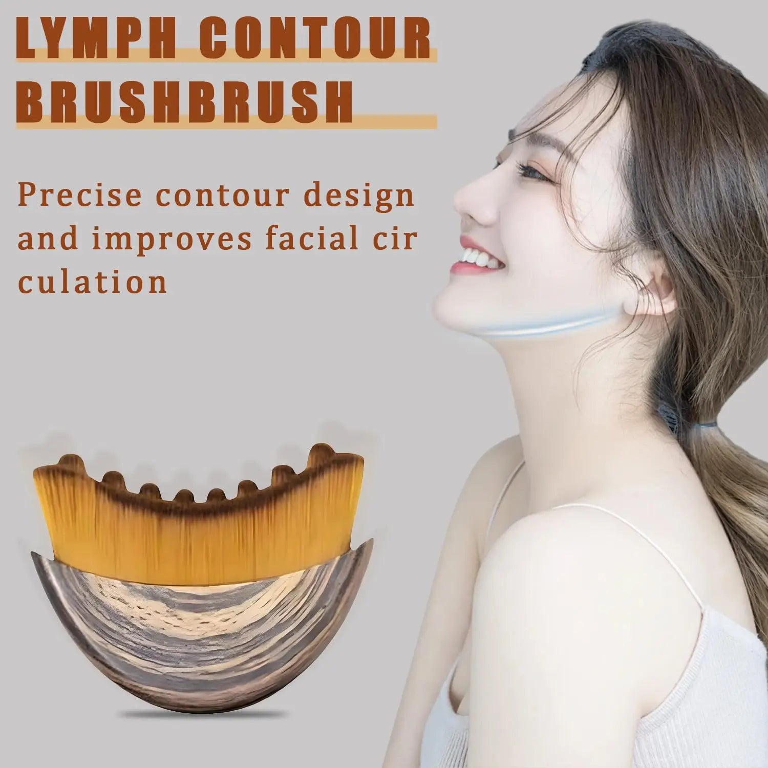 Lymphatic Contour Face Brush | Facial Drainage & Sculpting Tool