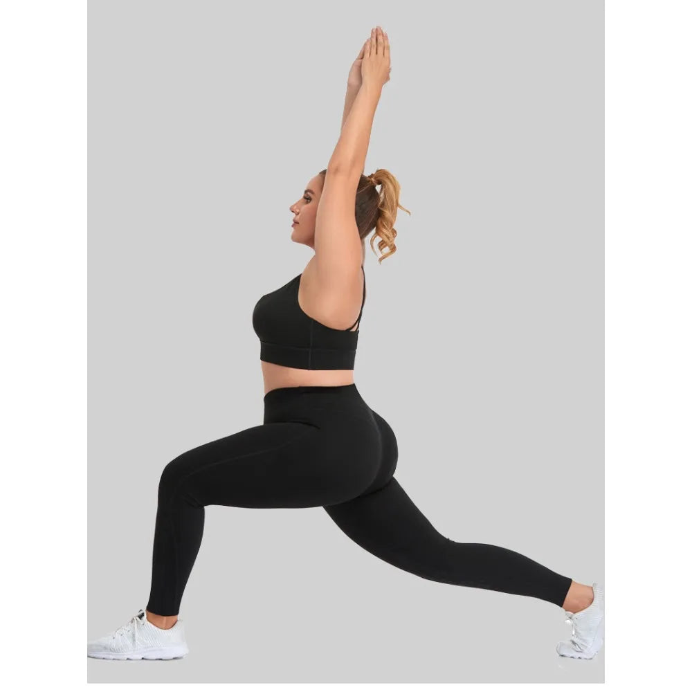 Woman's Plus Size Sports Bra | Cross Back Padded Yoga Gym Top