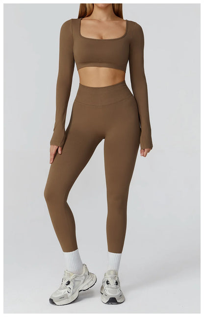 Women’s Gym Yoga Top | Square Neck Backless Fitness Outfit
