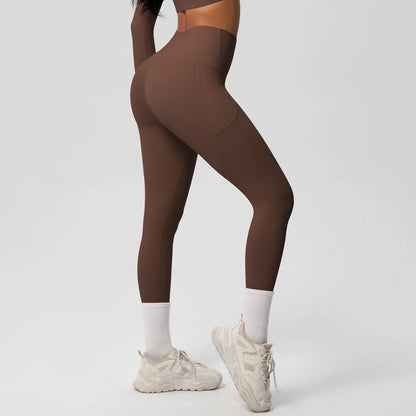 Second Skin Leggings - Pocket High Waist Blue
