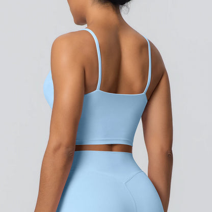 Women Backless Sports Bra Naked Feel Yoga Gym Workout Padded Top