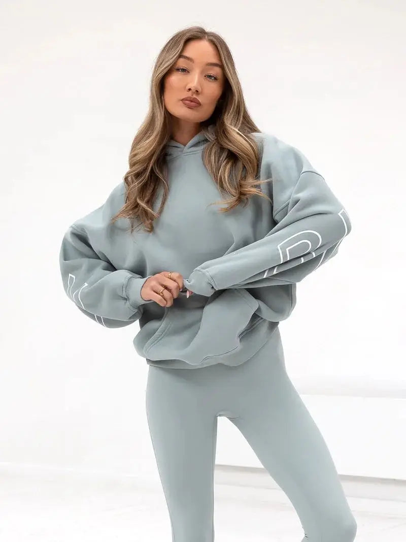 Womans Oversized Hip Hop Hoodie Printed Streetwear Sweatshirt Top