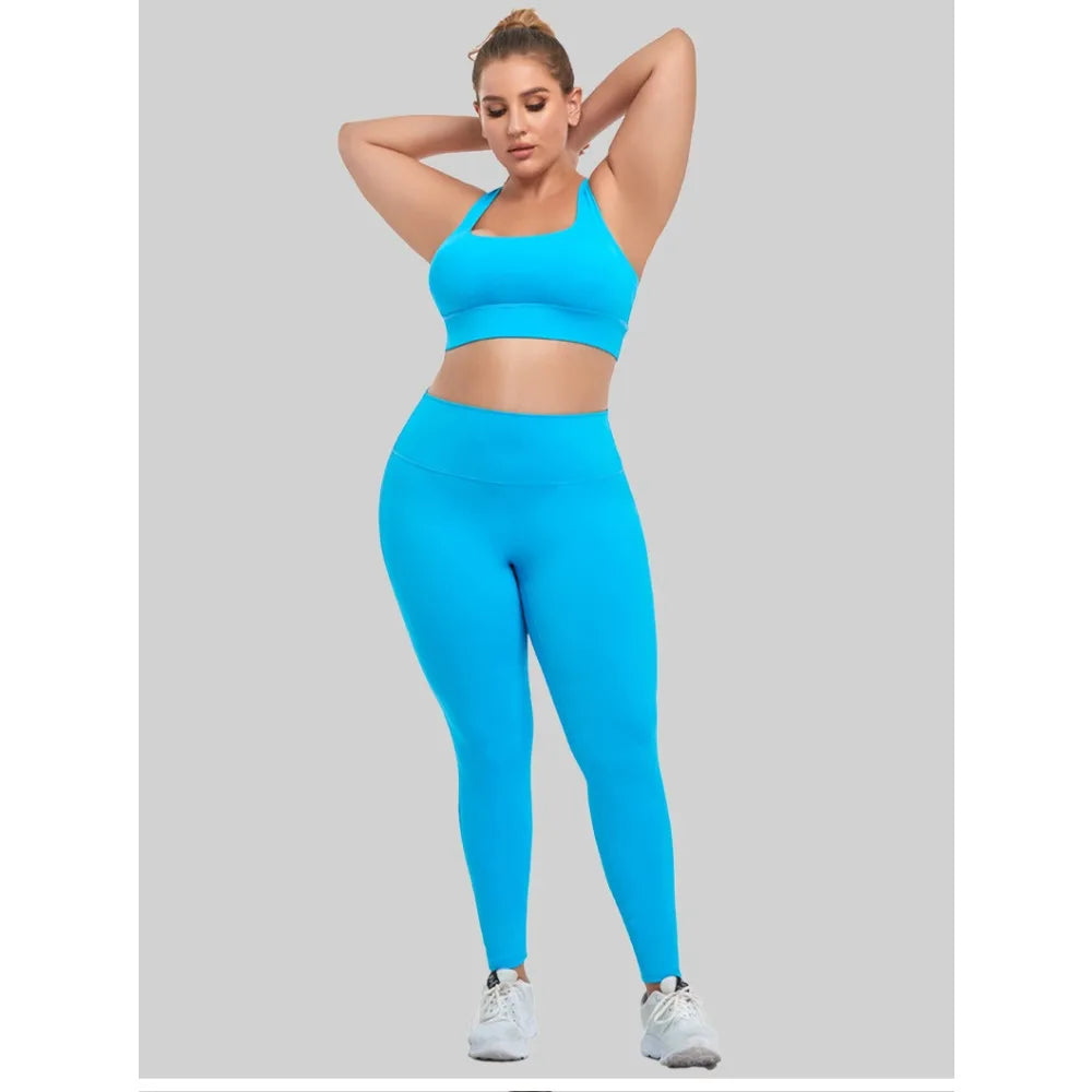 Woman's Plus Size Sports Bra | Cross Back Padded Yoga Gym Top