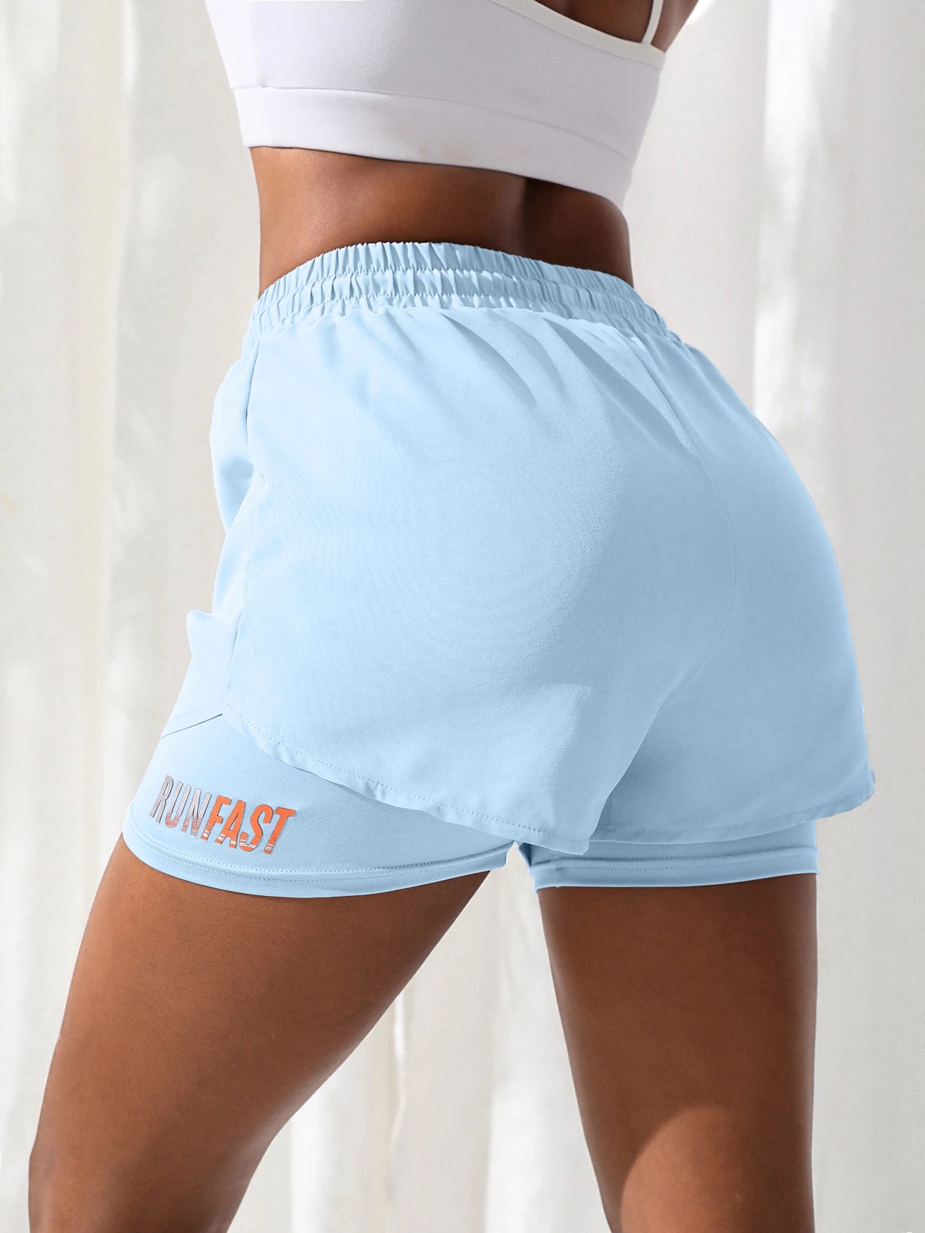 Women’s High Rise Running Shorts – Elastic Waist Workout Shorts