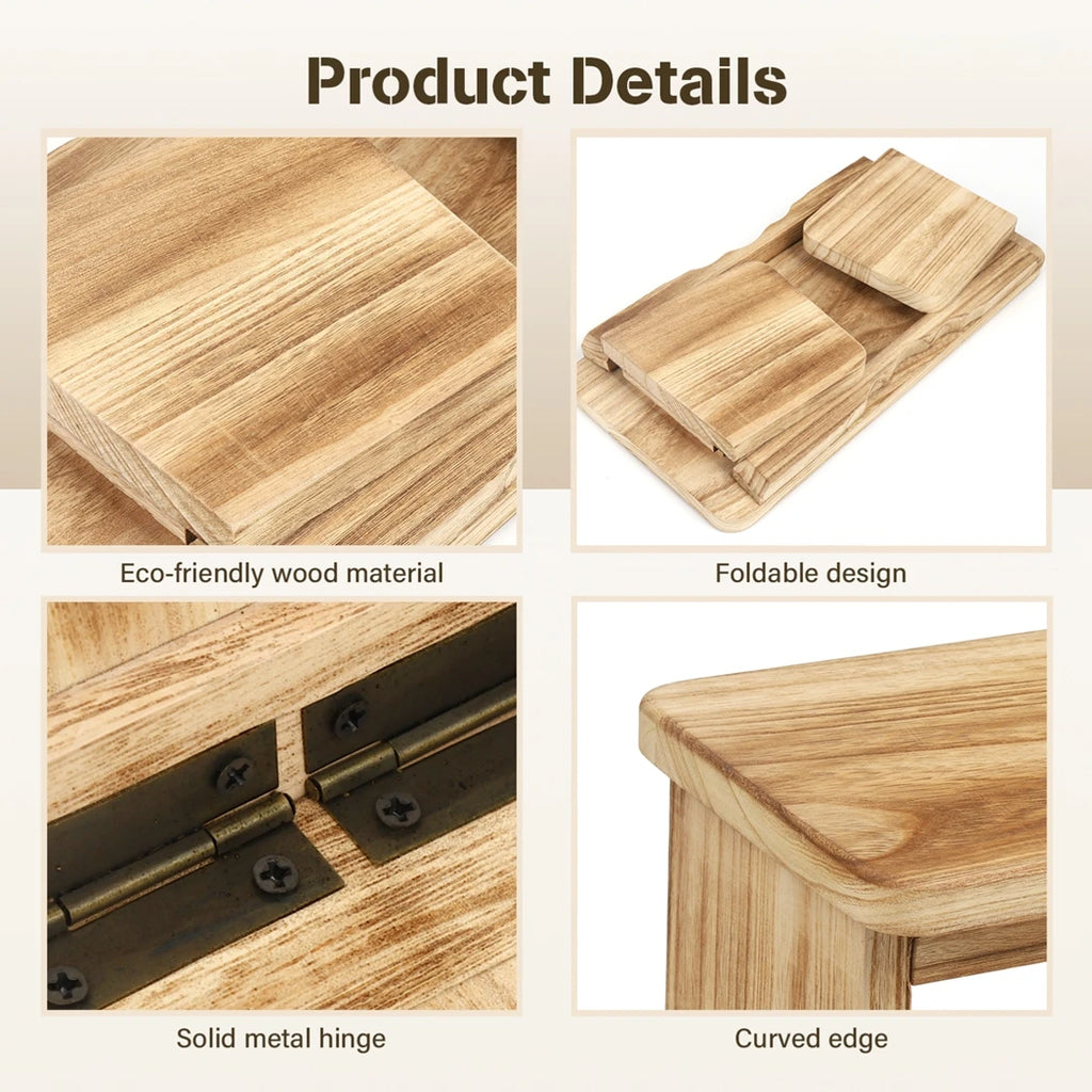Wooden Meditation Bench | Foldable Ergonomic Yoga Kneeling Stool