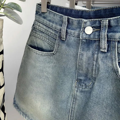 Women High Waist Denim Mini Skirt Slim A-Line Bodycon Fashion Summer
