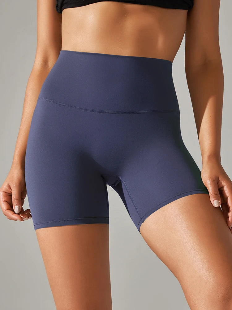 Women High Waist Yoga Shorts Squat Proof Gym Workout Fitness Cycling Shorts