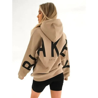 Women’s Stylish Printed Hoodie Thick Warm Streetwear Sweatshirt