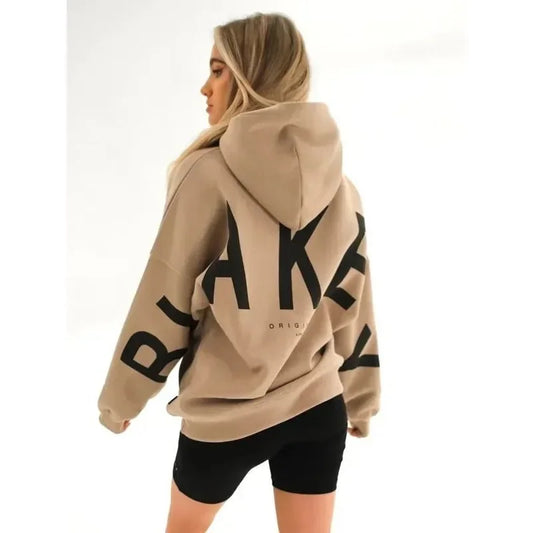Women’s Stylish Printed Hoodie Thick Warm Streetwear Sweatshirt