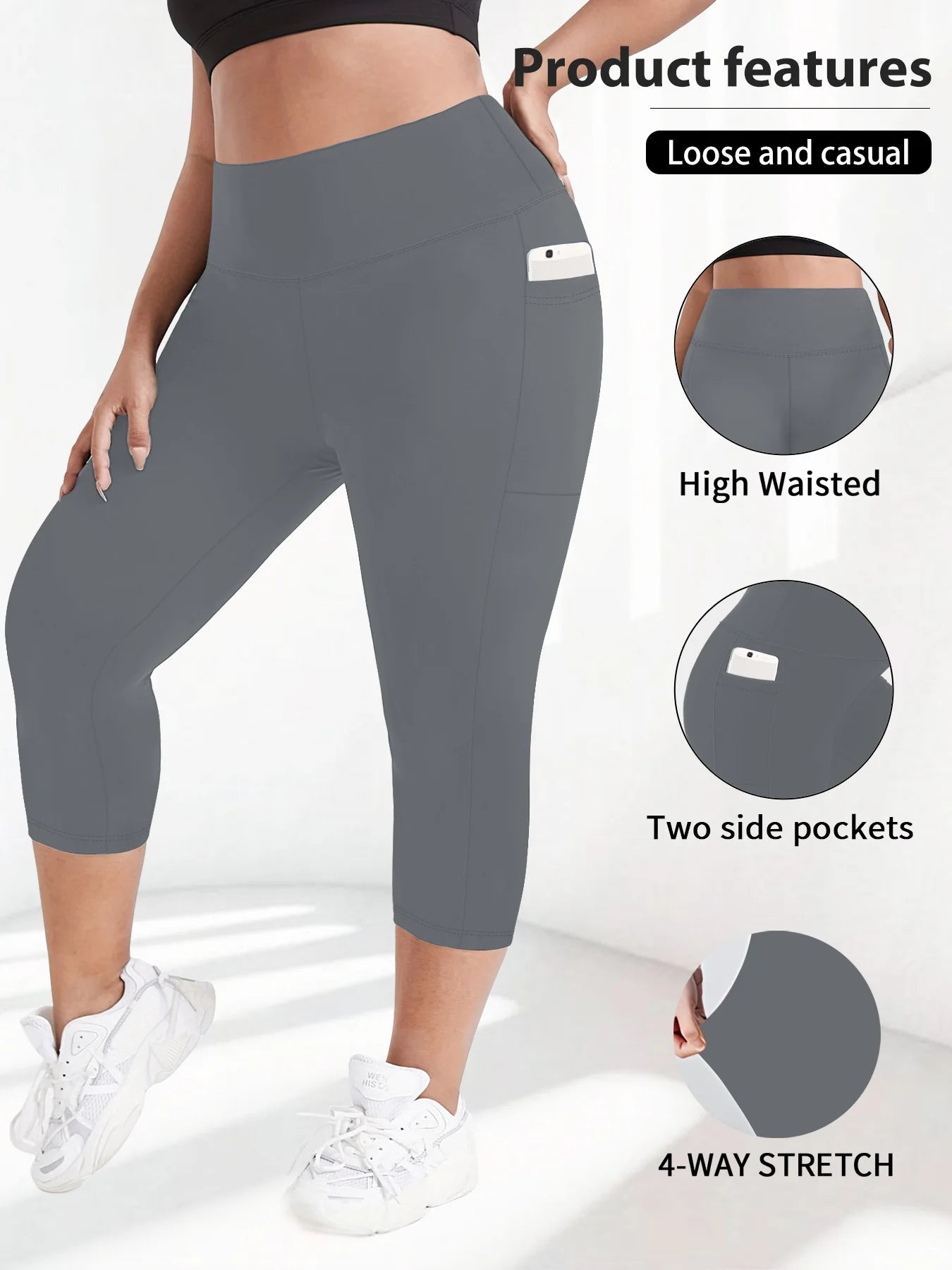 Sculpt & Flow Leggings - Plus Size Capri Black