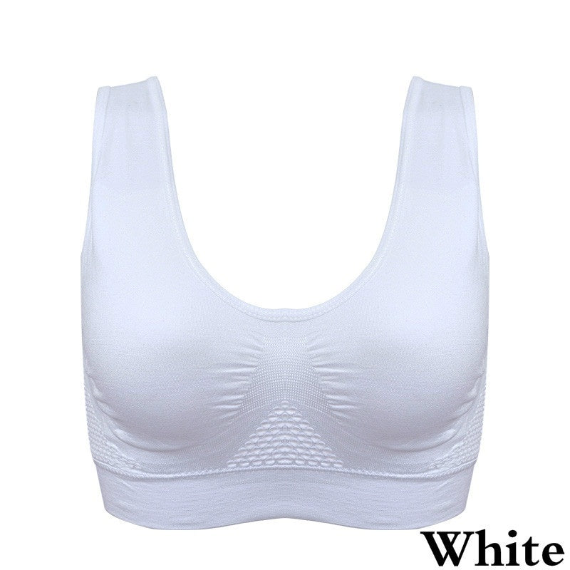 Womens Sports Bra Vest Breathable Padded Shockproof Gym Running Fitness Top