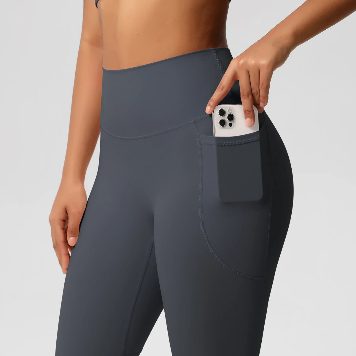 Second Skin Leggings - Pocket High Waist Blue