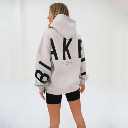 Women’s Stylish Printed Hoodie Thick Warm Streetwear Sweatshirt