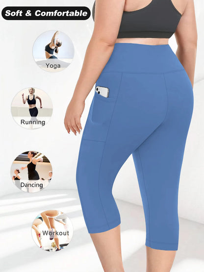 Sculpt & Flow Leggings - Plus Size Capri Black