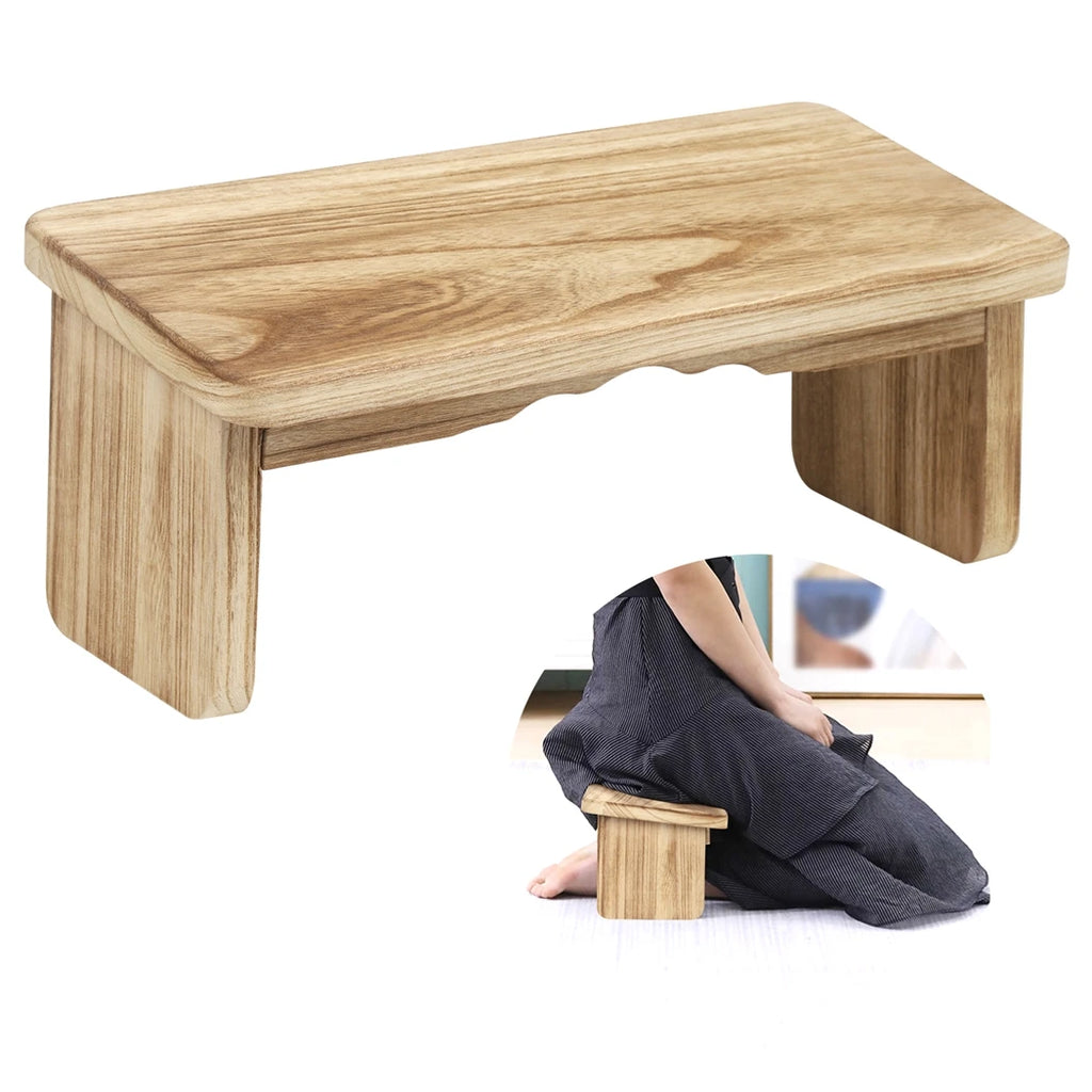 Wooden Meditation Bench | Foldable Ergonomic Yoga Kneeling Stool