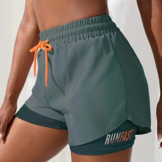 Women’s High Rise Running Shorts – Elastic Waist Workout Shorts