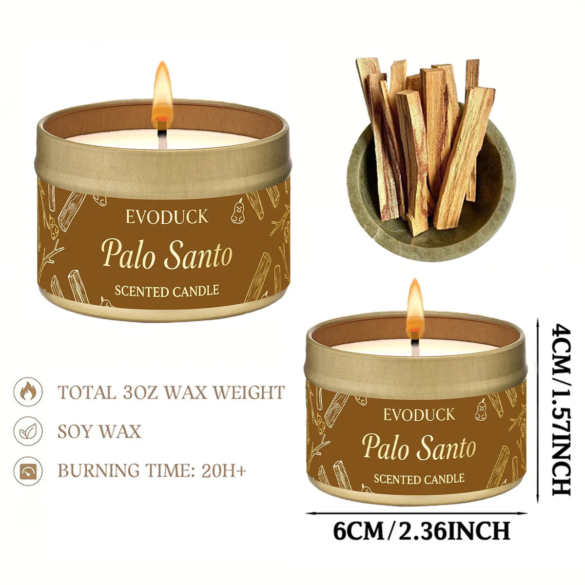 EVODUCK Palo Santo Scented Candle – Purify & Elevate Energy