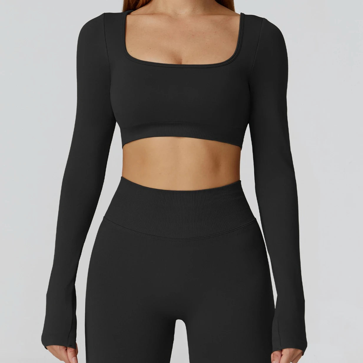 Women’s Gym Yoga Top | Square Neck Backless Fitness Outfit