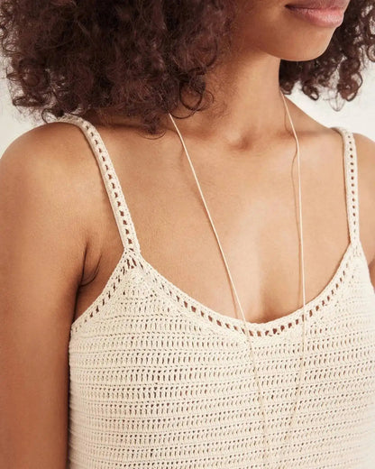 Women’s Crochet Halter Mini Dress Ruffle Knit Summer Beach Dress