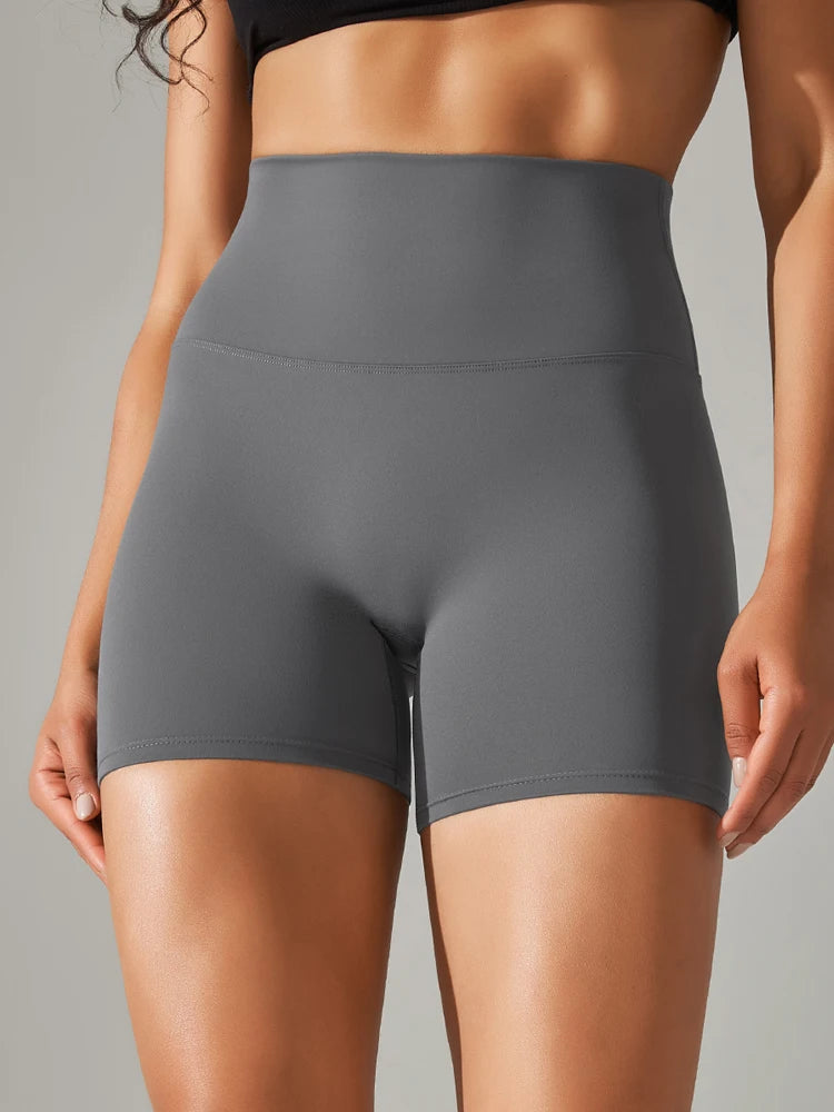 Women High Waist Yoga Shorts Squat Proof Gym Workout Fitness Cycling Shorts