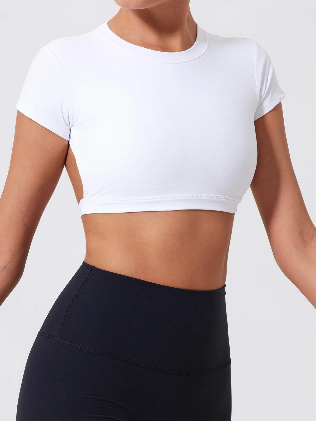 Ladies Sports Top | Backless Yoga Crop Activewear