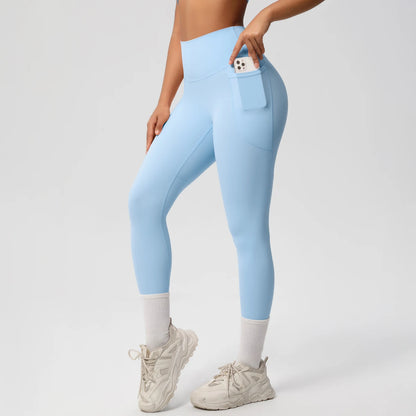 Second Skin Leggings - Pocket High Waist Blue