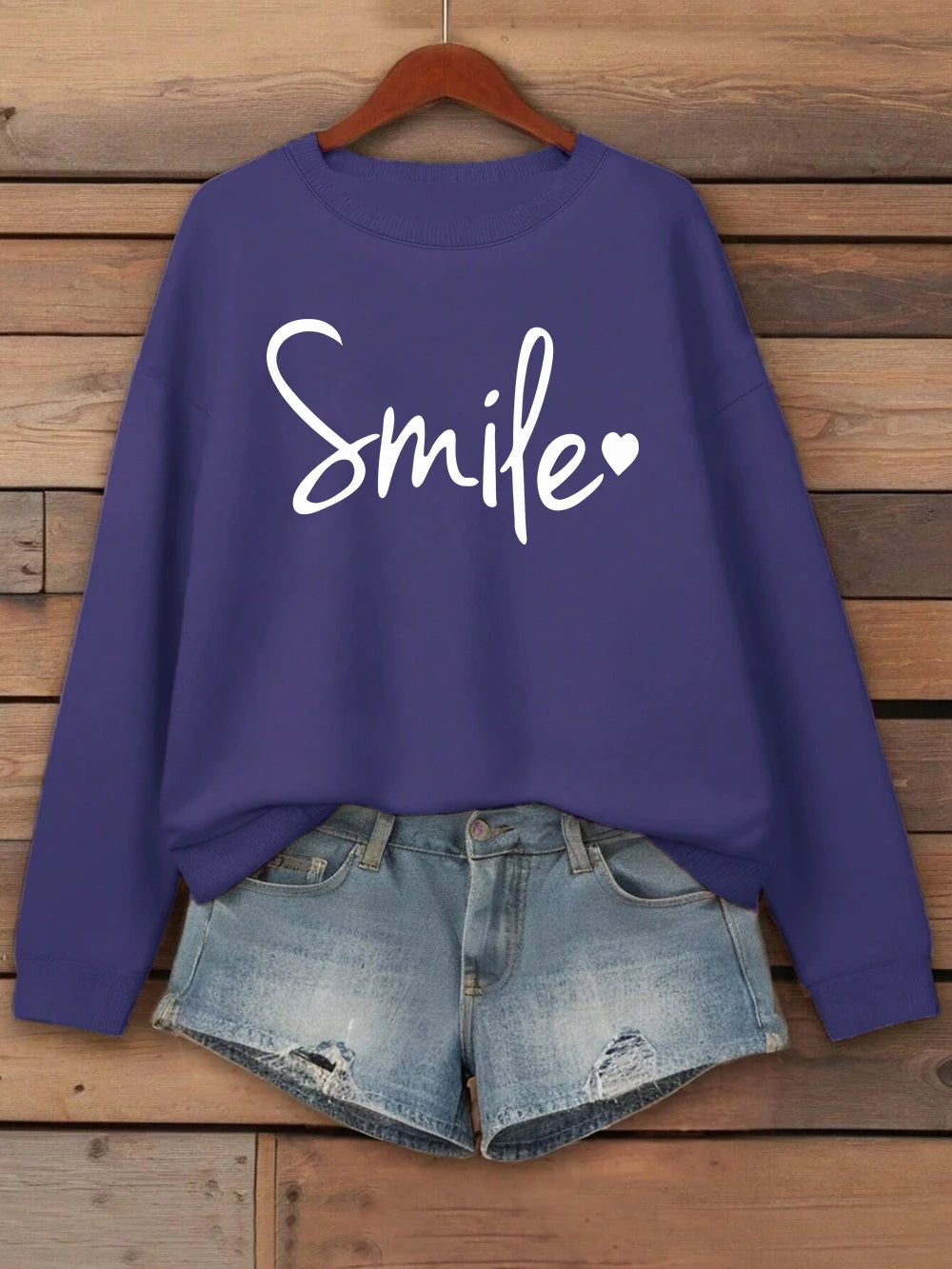 Women’s Casual Fleece Hoodie Smileprints Warm Winter Crewneck Top