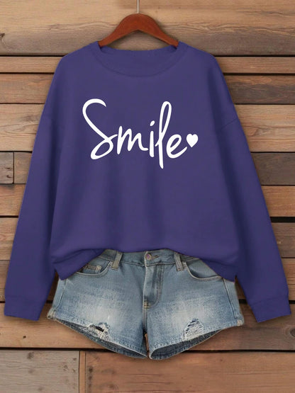 Women’s Casual Fleece Hoodie Smileprints Warm Winter Crewneck Top