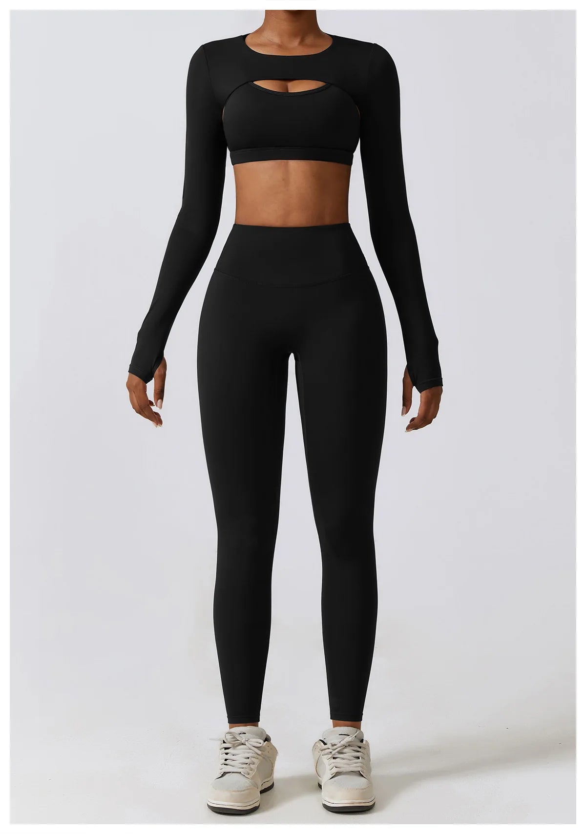 Womens Long Sleeve Gym Top Crop Yoga Shirt Quick Dry Fitness Sports