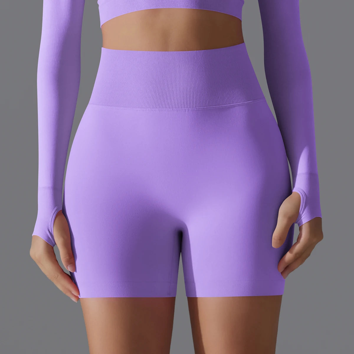 Womens High Waist Seamless Yoga Gym Shorts Running Fitness Workout Shorts
