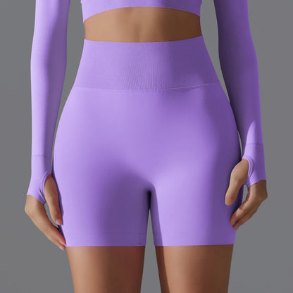 Womens High Waist Seamless Yoga Gym Shorts Running Fitness Workout Shorts