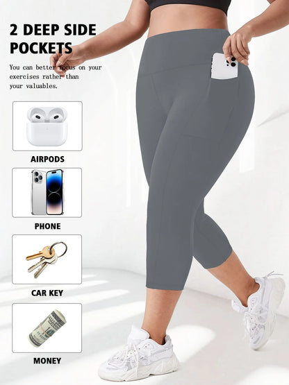 Sculpt & Flow Leggings - Plus Size Capri Black