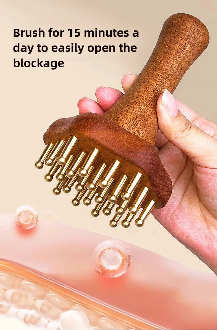 Portable Brass Gua Sha Massage Tool Head Neck Leg Body Meridian Massager Lymphatic Muscle Relief Pain Deep Tissue Massage