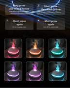 200ML Aroma Diffuser Essential Oil Lamp – Portable USB Design  Air Humidifier with Color Flame Night Light
