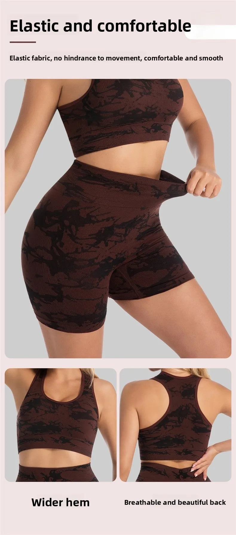 High-Waist Butt-Lifting Yoga Suit Women's Tight Sports Wear Breathable Quick-Dry Fitness Set Running Exercise Outfit