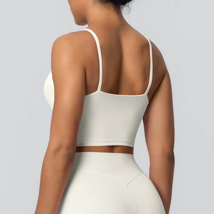 Women Backless Sports Bra Naked Feel Yoga Gym Workout Padded Top