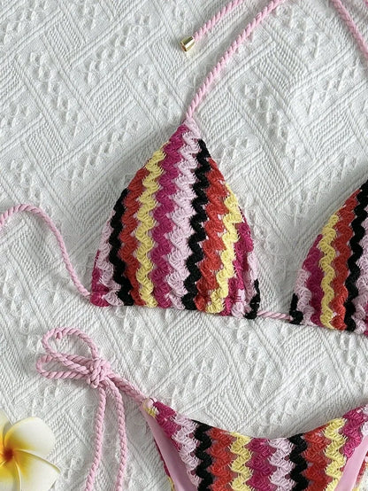 Laguna Isla - Stripey Crochet Bikini