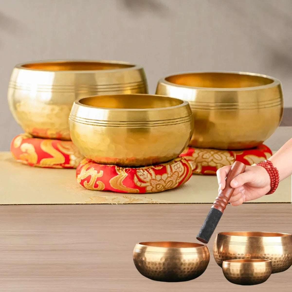 Tibetan Singing Bowl Set | Meditation Sound Bowl for Stress Relief