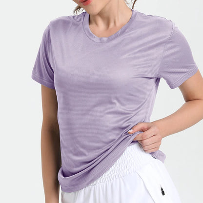 Women Quick Dry Running Gym Sport T-Shirt Breathable Lightweight Fitness Top