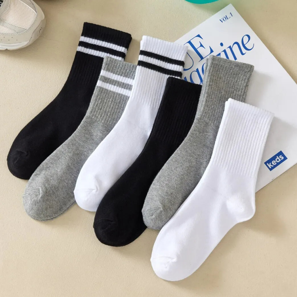 Women Mid Socks Multi Pack Breathable Sweat Absorb Casual Sports Socks