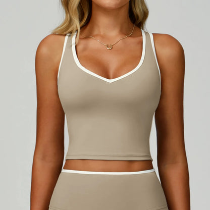 Women Sports Bra High Support Yoga Top Gym Workout Padded Fitness Vest