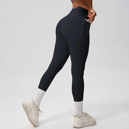 Second Skin Leggings - Pocket High Waist Blue